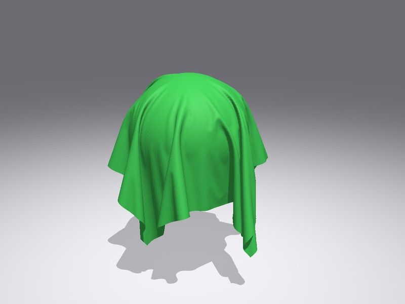 Cloth draped over a sphere using XPBD