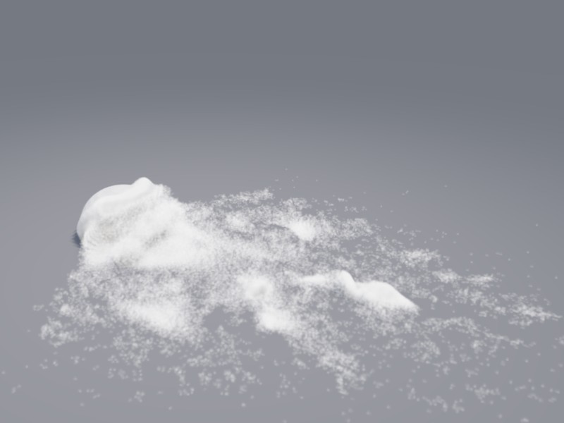 Snowball deformation simulated with the material point method